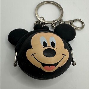Mickey Mouse Black Keychain KISS lock Bag Charm